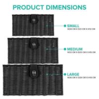 SET OF 3 Storage Baskets Resin Wicker Woven Hamper Box Lid & Lock Stackable UK - Image 5
